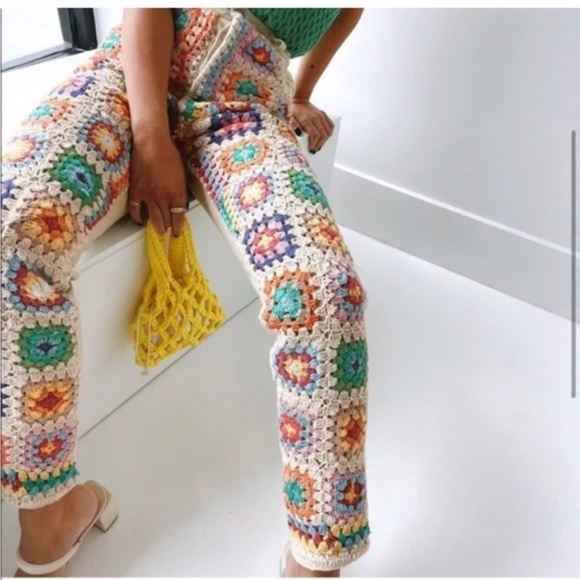 NEW Free People Crochet Zuri Mom Jeans Sedona Sunset 26 - Picture 1 of 17